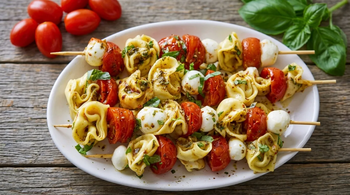 Tortellini Spieße Tomate Mozzarella – italienisches Fingerfood vom Spieß