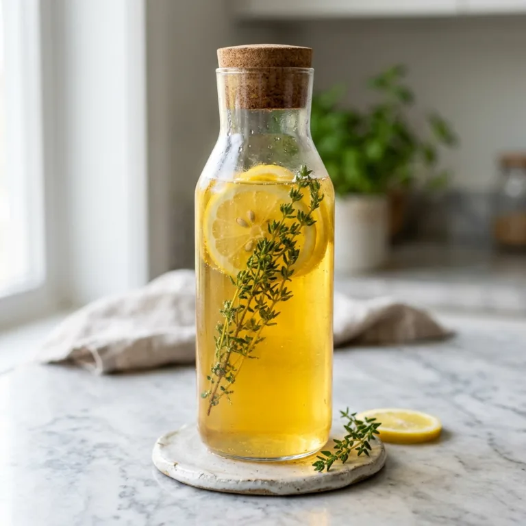 Glass carafe lemon syrup water 202605030013