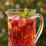 Glass pitcher with strawberry punch 202605021515
