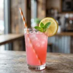 Pink lemonade in tall glass 202605031444