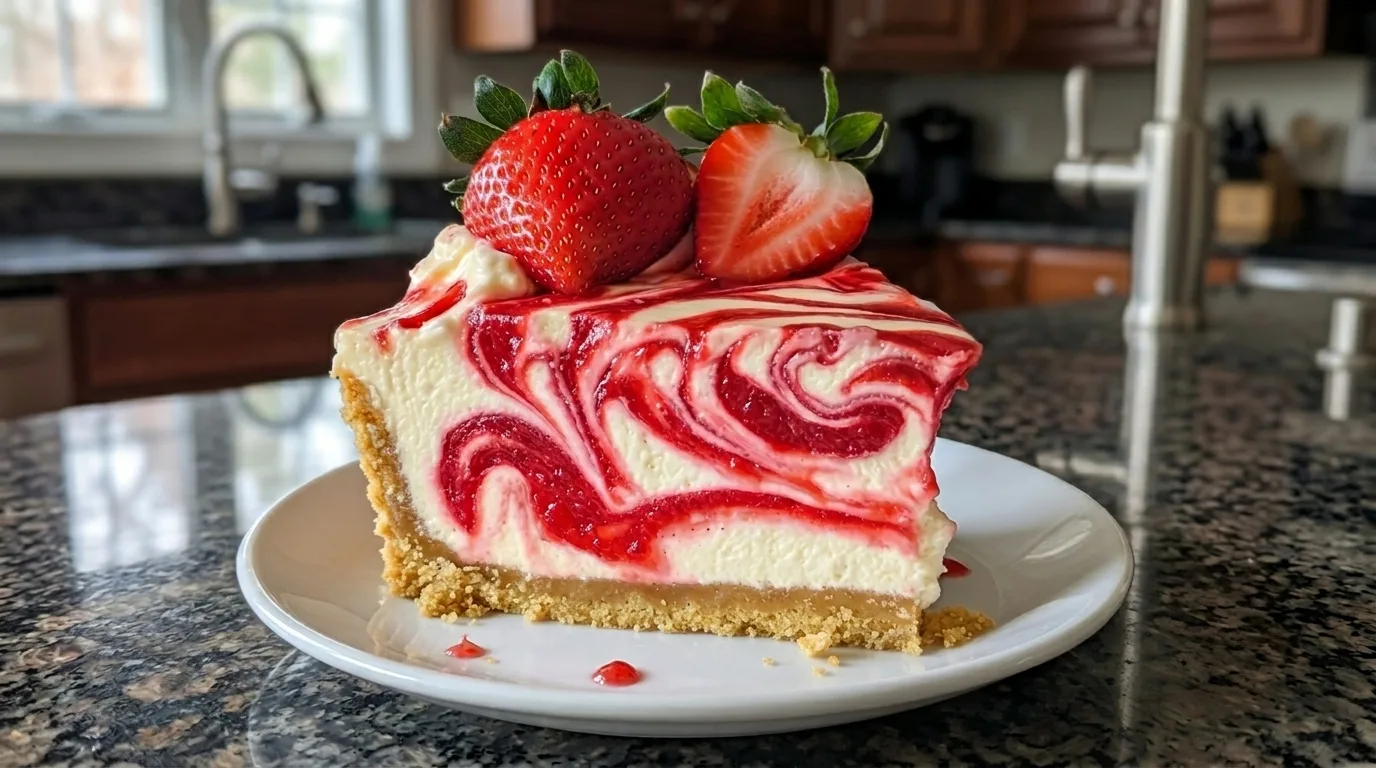 erdbeerwirbel kasekuchen rezept – cremiger Erdbeer-Swirl-Käsekuchen